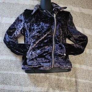 Velvet Bomber Jacket in Purple